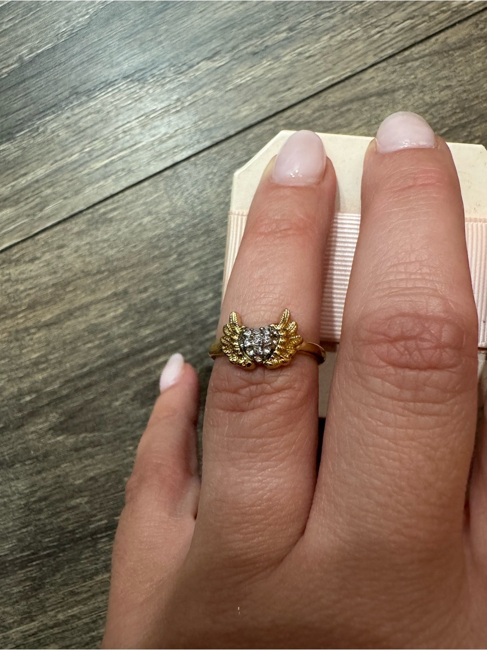 Vintage Juicy Couture pave wing wish ring